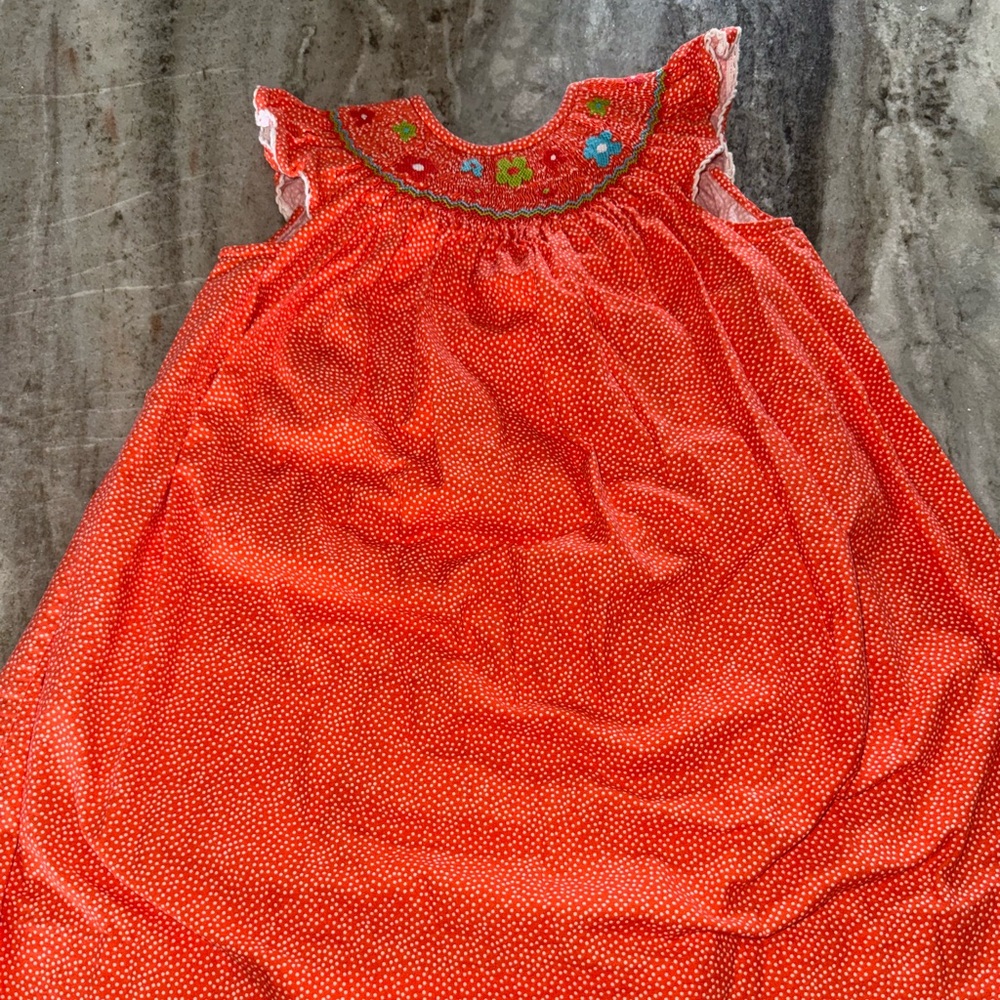 Smocked dress with Angel sleeves. Size 3